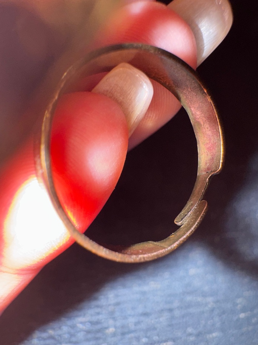 Vintage💫 Bold Orange Stone Statement Adjustable Ring - One Size - Picture 13 of 13